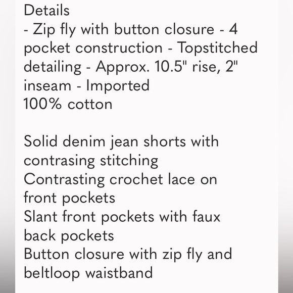 ⭐️Free People Sweet Surrender Denim shorts size 26 - Picture 10 of 10